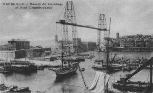 L'ancien pont transbordeur de Marseille, inauguré en 1905 et détruit en 1944 1910