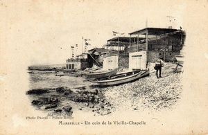 Plage de la Vieille Chapelle, la Pointe-Rouge, Marseille 1900
