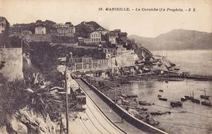 Tramway sur la Corniche, le Prophète, Marseille 1914