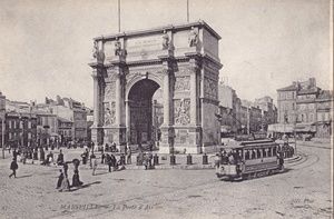 Tramway à la Porte d'Aix, Marseille début XXe siècle 1905
