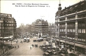 Les Nouveaux Magasins, carrefour boulevard Haussmann 1910