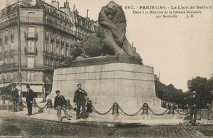 Le Lion de Belfort élevé la Mémoire de la Défense Nationale par Bartholdi 1880