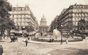 Fontaine de la rue Soufflot et le Panthéon 1900