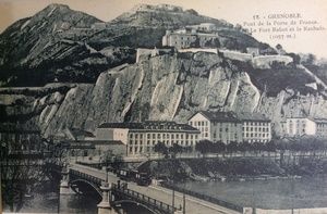 Grenoble, Pont de la Porte de France, le Fort Rabot et le Rachais 1900