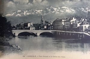 Grenoble, Pont Gontard et la Chaîne des Alpes 1900
