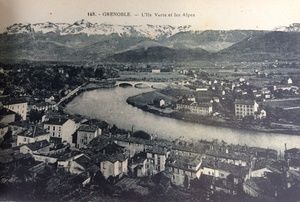 Grenoble, l'Ile Verte et les Alpes 1900