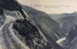Ligne du train de La Mure, passage de la Rivoire 1910