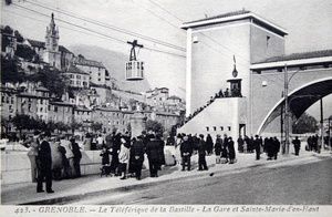 Téléphérique de la Bastille, la Gare inférieure 1934
