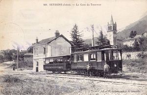 La Gare du tramway, à Seyssins 1900