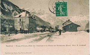 Le terminus de la ligne de la Romanche, au Bourg d'Oisans 1900