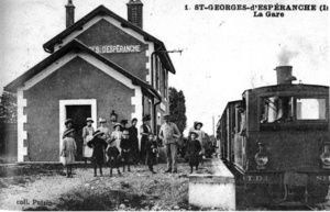 Train en gare de Saint-Georges-d'Espéranche 1910
