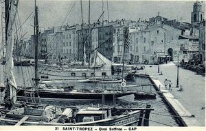 Saint Tropez, bateaux Quai Suffren 1950