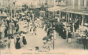 Bravade à St Trodez, procession sur le port 1895