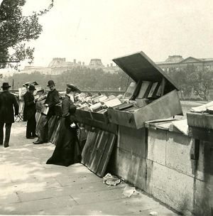 Bouquinistes sur les quais, Paris 1900